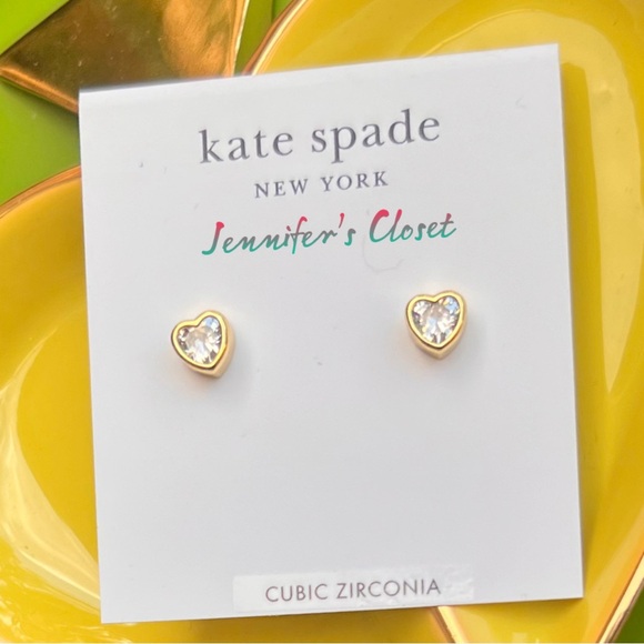 NWT ♠️ Kate Spade Cz Heart Stud Earrings - Picture 5 of 8